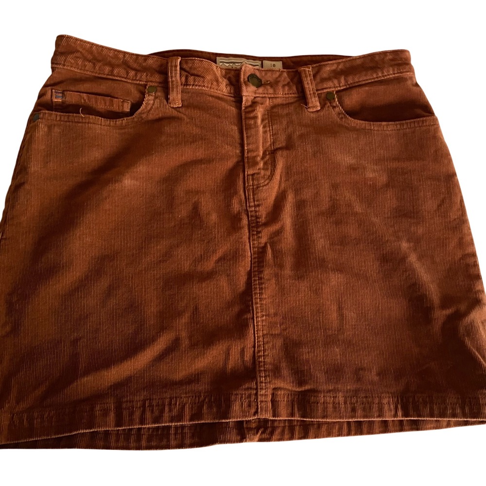Patagonia Women's Rust Orange Organic Cotton Corduroy Mini Skirt Size 10